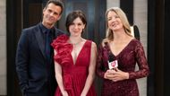 Glammed-up Nina tried to keep a straight face around Willow and Drew on General Hospital | Image: ABC